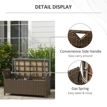 Outsunny 27 Gallon Patio Wicker Storage Bench