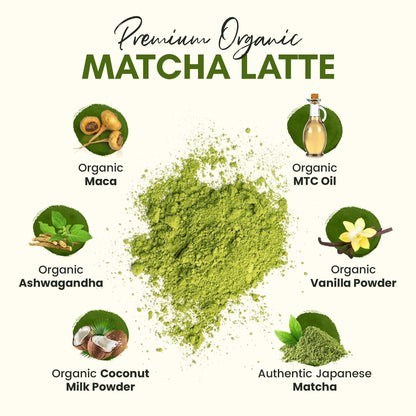 Organic Matcha Latte Pure Japanese Tea Blend with Ashwagandha and Maca 45 Servings