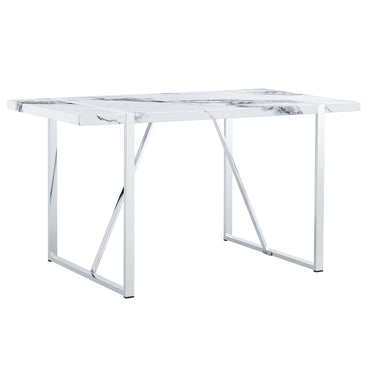 Modern Dining Table (White & Silver)(Only Table)