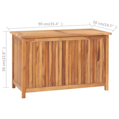 Patio Storage Box 35.4"x19.7"x22.8" Solid Teak Wood