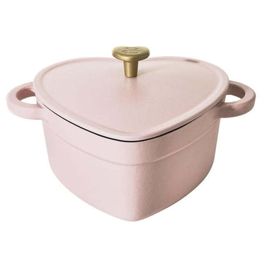 2QT Cast Iron Heart Dutch Oven, Pink Champagne by Drew Barrymore