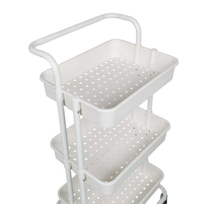 3 Tier Rolling Craft Cart with Handle, White