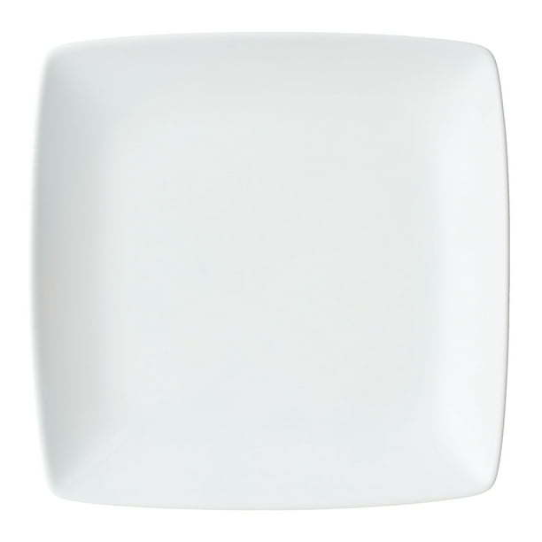 Better Homes &amp; Gardens Loden - Plato de ensalada cuadrado de porcelana, color blanco