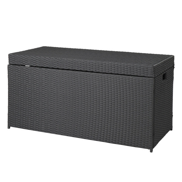 Simple And Practical Outdoor Ratton Deck Box Storage Box Black Four-Wire