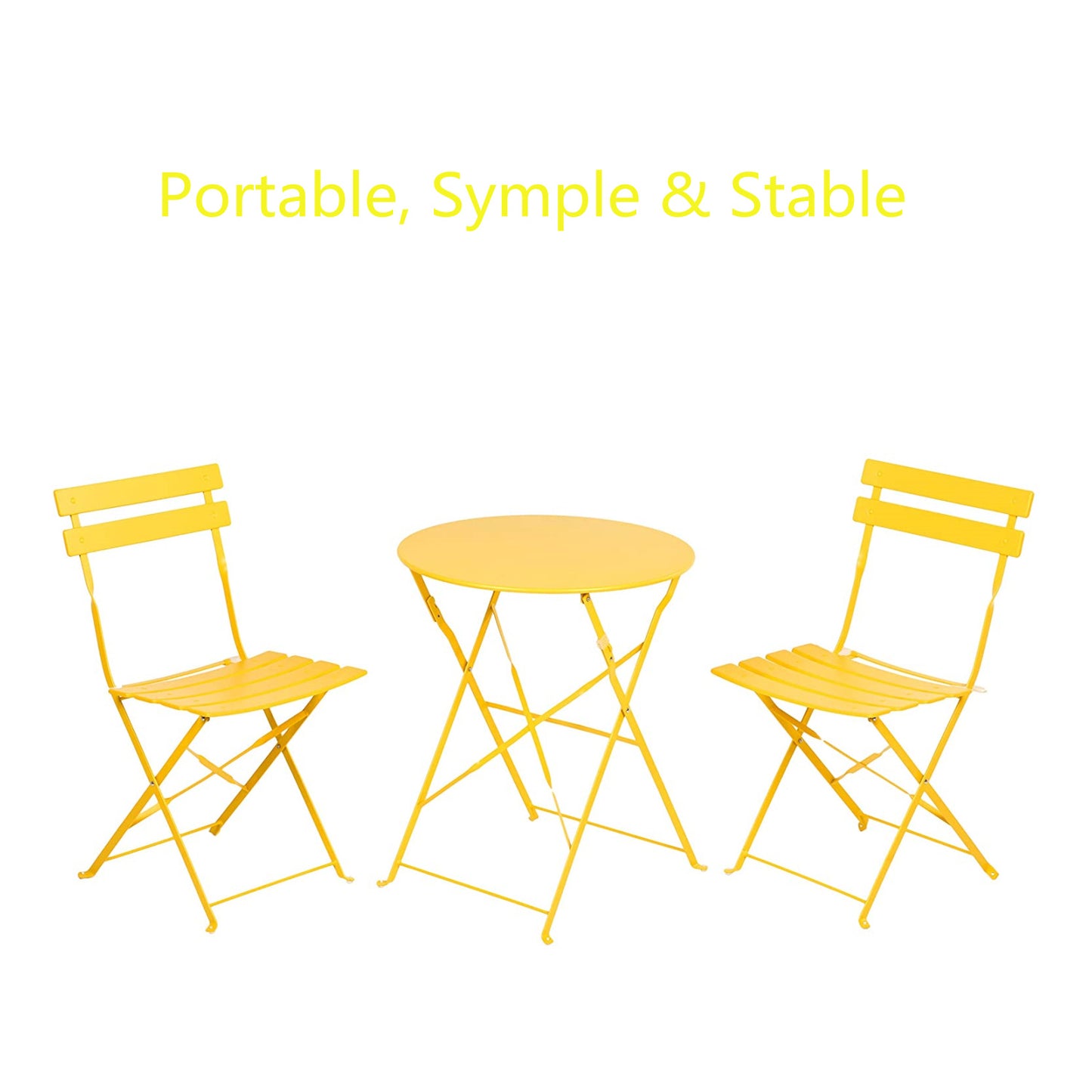 Round 2 Person - 23.6" Long Bistro Set (7 Colors Available)