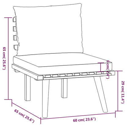 5 Piece Patio Lounge Set with Cushions Solid Acacia Wood