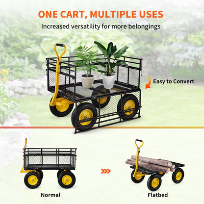 VEVOR Steel Garden Cart, Heavy Duty 1400 lbs Capacity