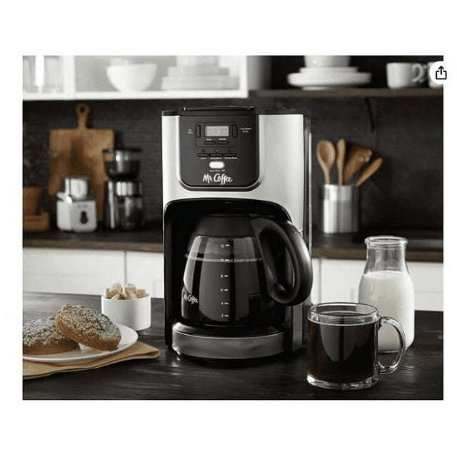 12-Cup Programmable Coffeemaker, Rapid Brew, Brushed Metallic