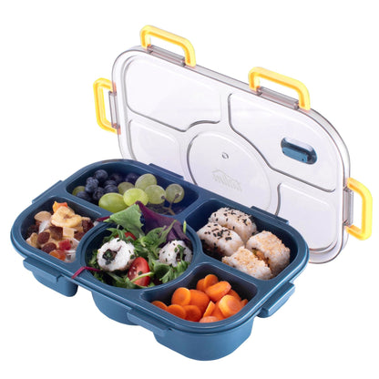 Blue Bento Box Simple Easy Leak Proof BPA Free 5 Compartment