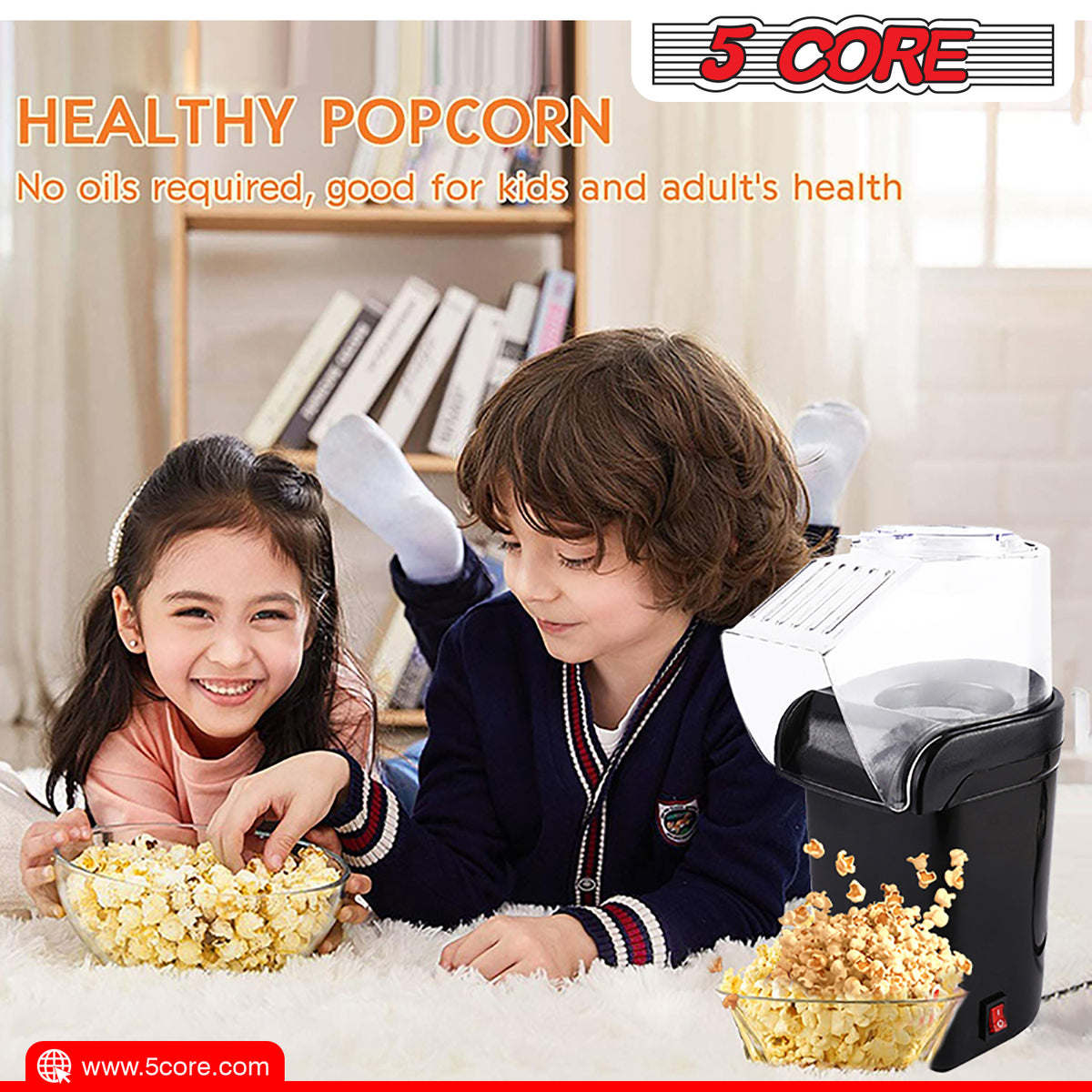 5 Core Hot Air Popcorn Popper Machine