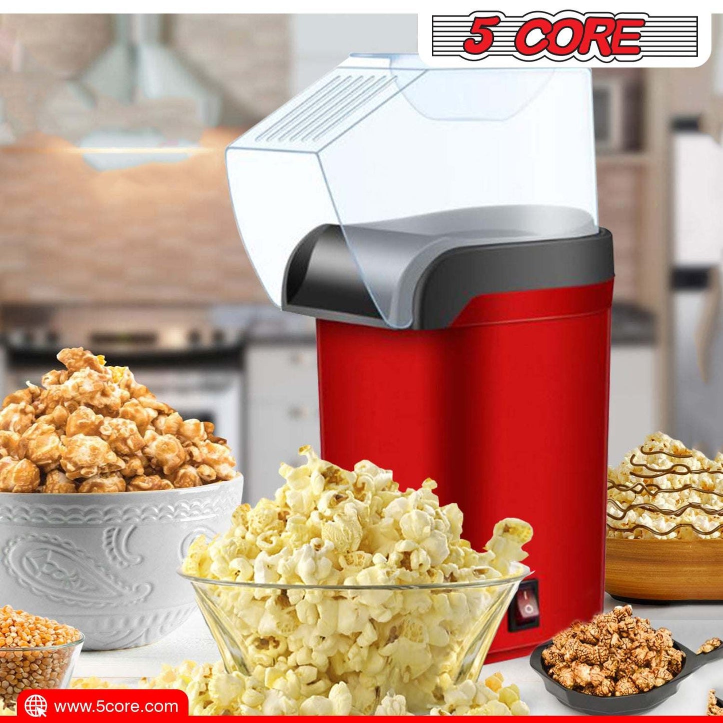 5 Core Hot Air Popcorn Popper Machine