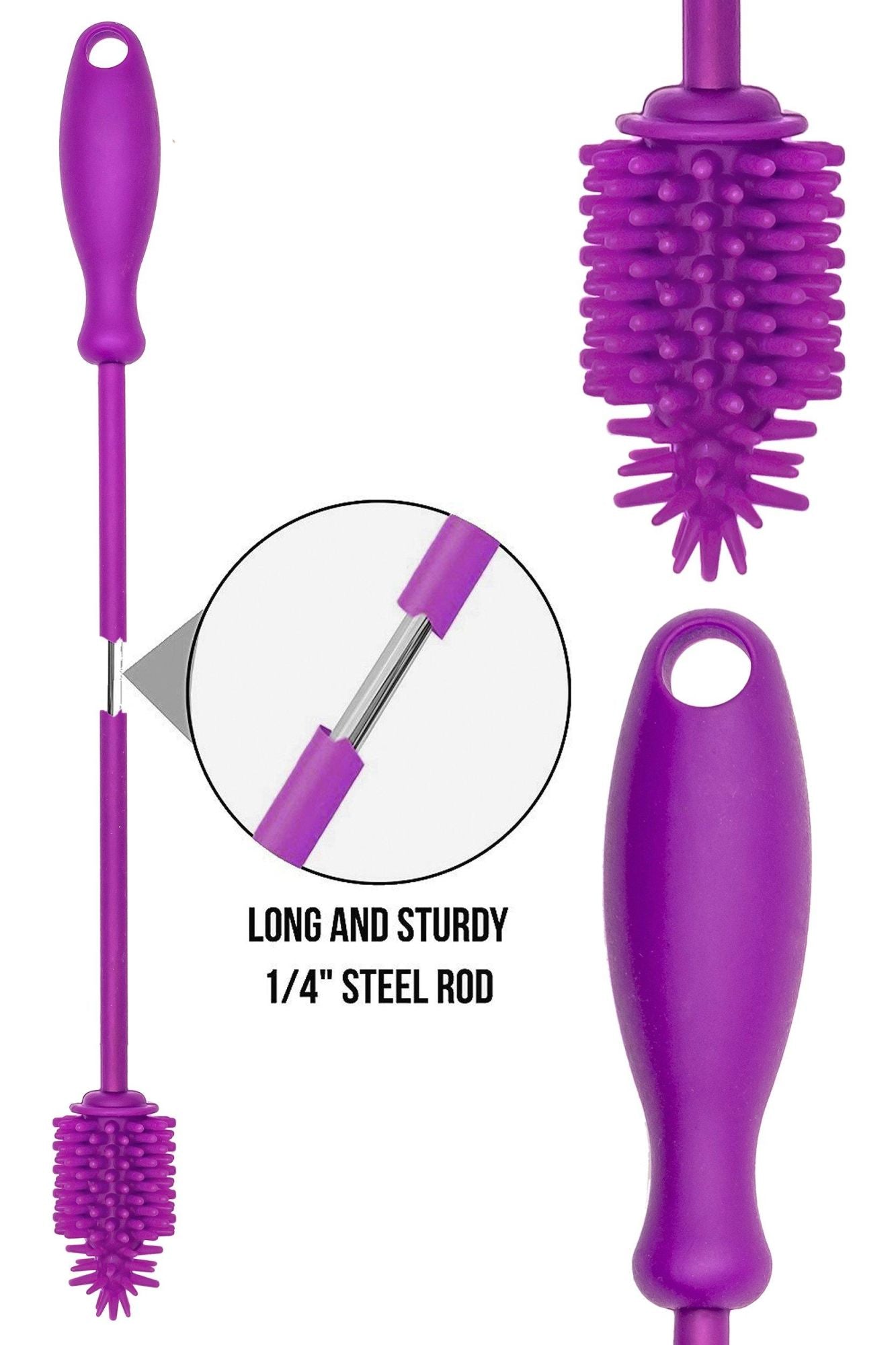 Brush Silicone Bottle Cleaner Brush 2 Piece Set