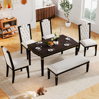 6-Piece Kitchen Dining Table Set (Espresso)