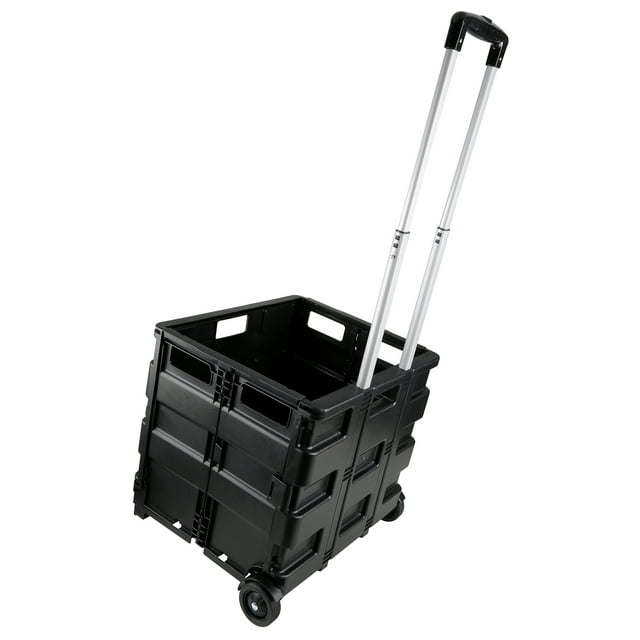 85-010 Grand Pack-N-Roll Plastic Portable Tool Carrier Cart, Black