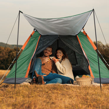 Tienda de campaña para 4-5 personas, tienda impermeable plegable al aire libre con 2 mosquiteras, bolsa de transporte para ventanas