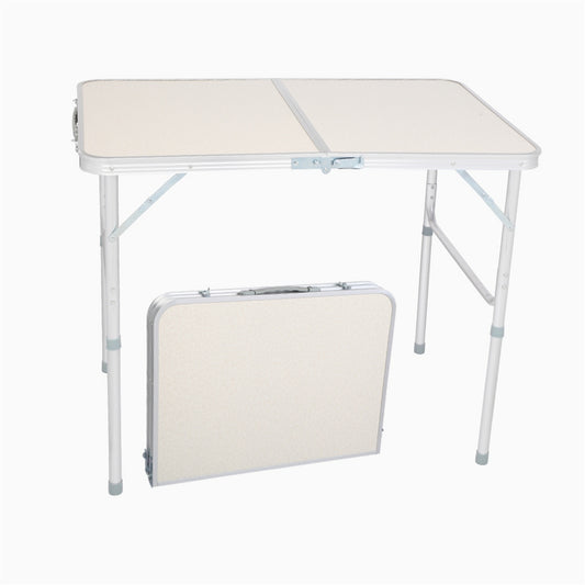 Stock en EE. UU., uso doméstico, mesa plegable portátil de aleación de aluminio, blanco, pícnic al aire libre, Camping, comedor, fiesta, interior RT