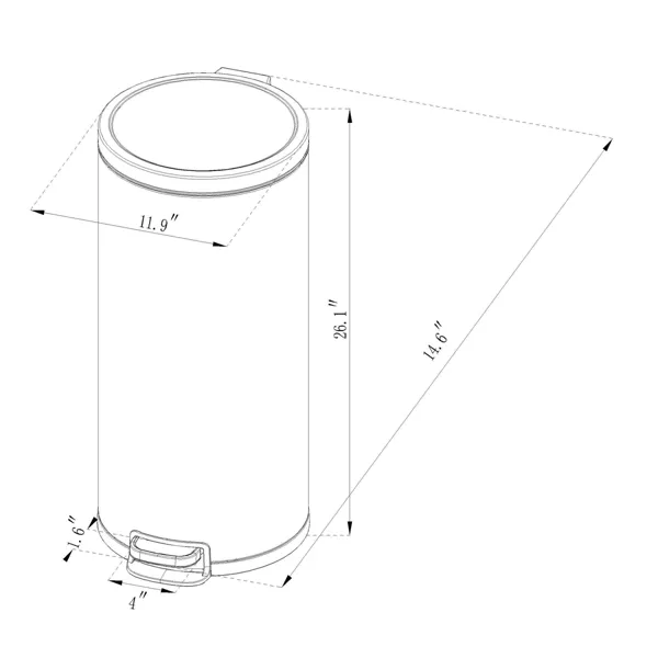 30L Round Step Trash Can