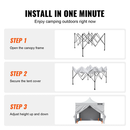 VEVOR 10x10 FT Pop up Canopy with Removable Sidewalls