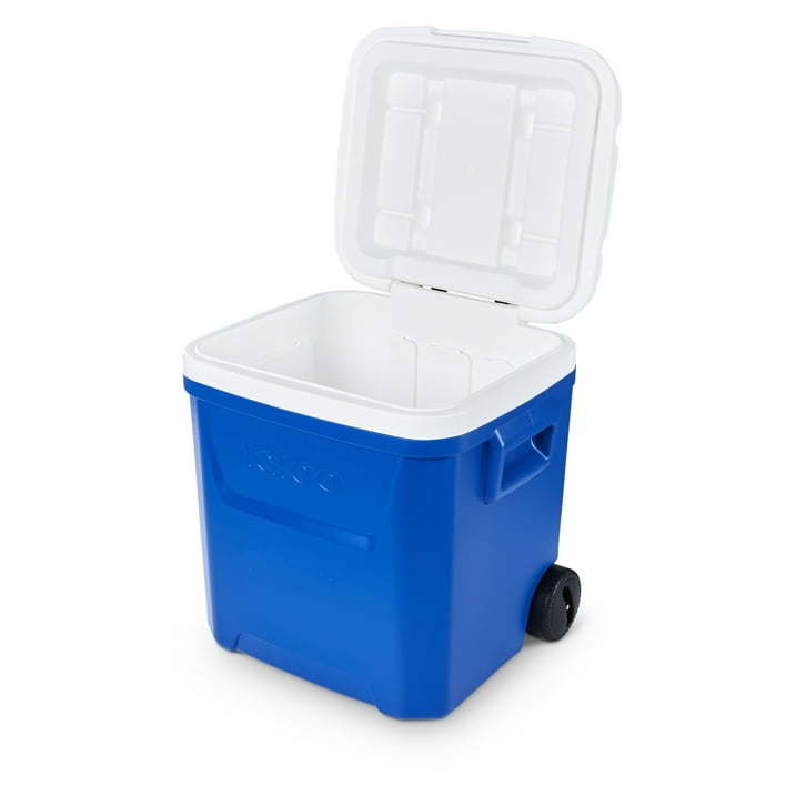 60 QT Laguna Ice Chest Cooler with Wheels, Blue