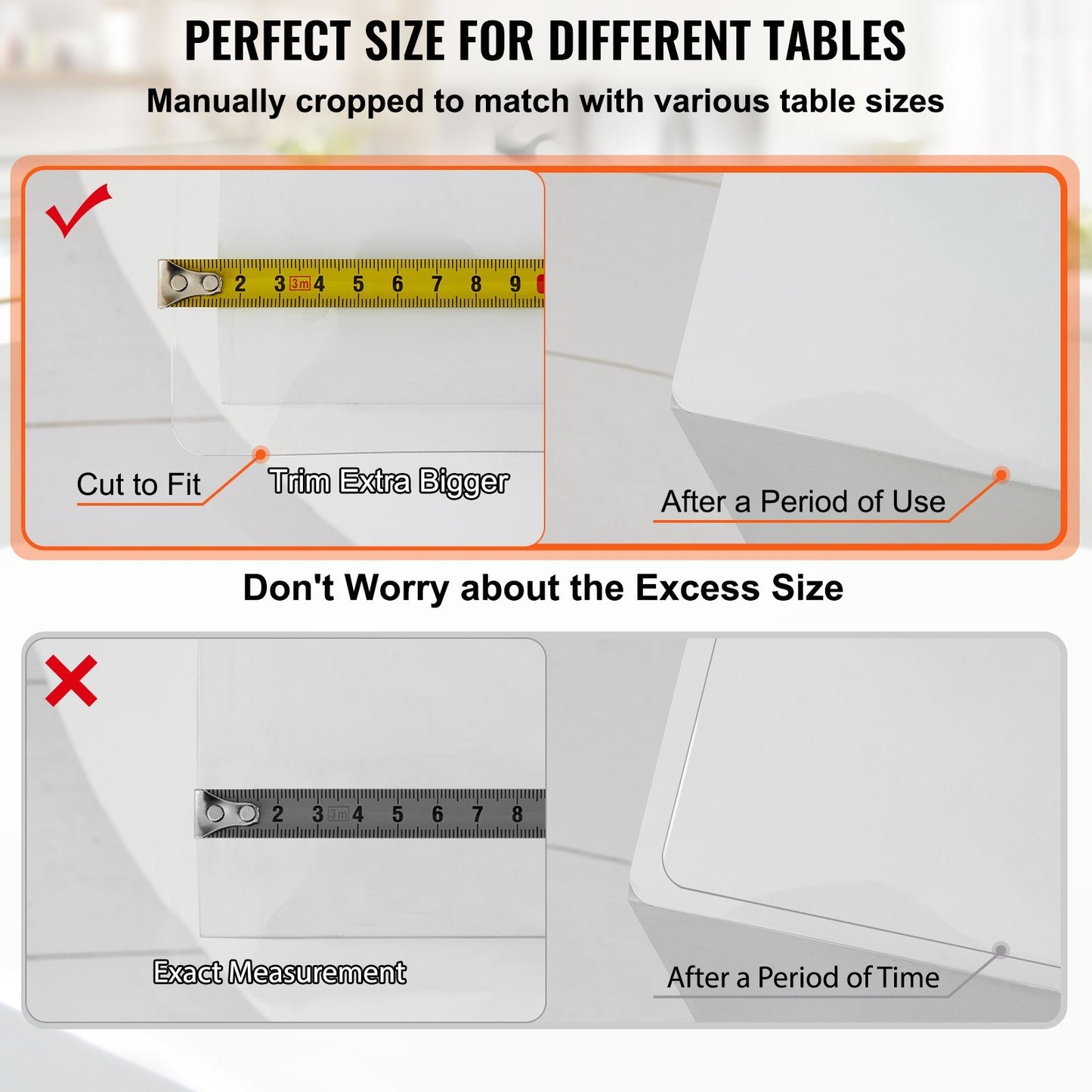 VEVOR 110 x 46 Inch Clear Table Cover Protector