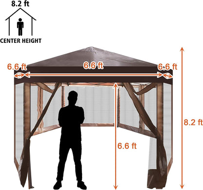 Outdoor Gazebo Patio Hexagonal Canopy Tent