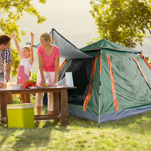 Tienda de campaña para 4-5 personas, tienda impermeable plegable al aire libre con 2 mosquiteras, bolsa de transporte para ventanas