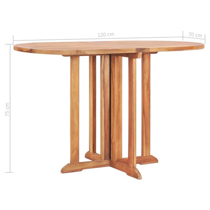 Mesa plegable de mariposa para patio, madera maciza de teca, 47,2x27,6x29,5 pulgadas