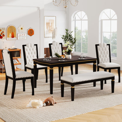 6-Piece Kitchen Dining Table Set (Espresso)