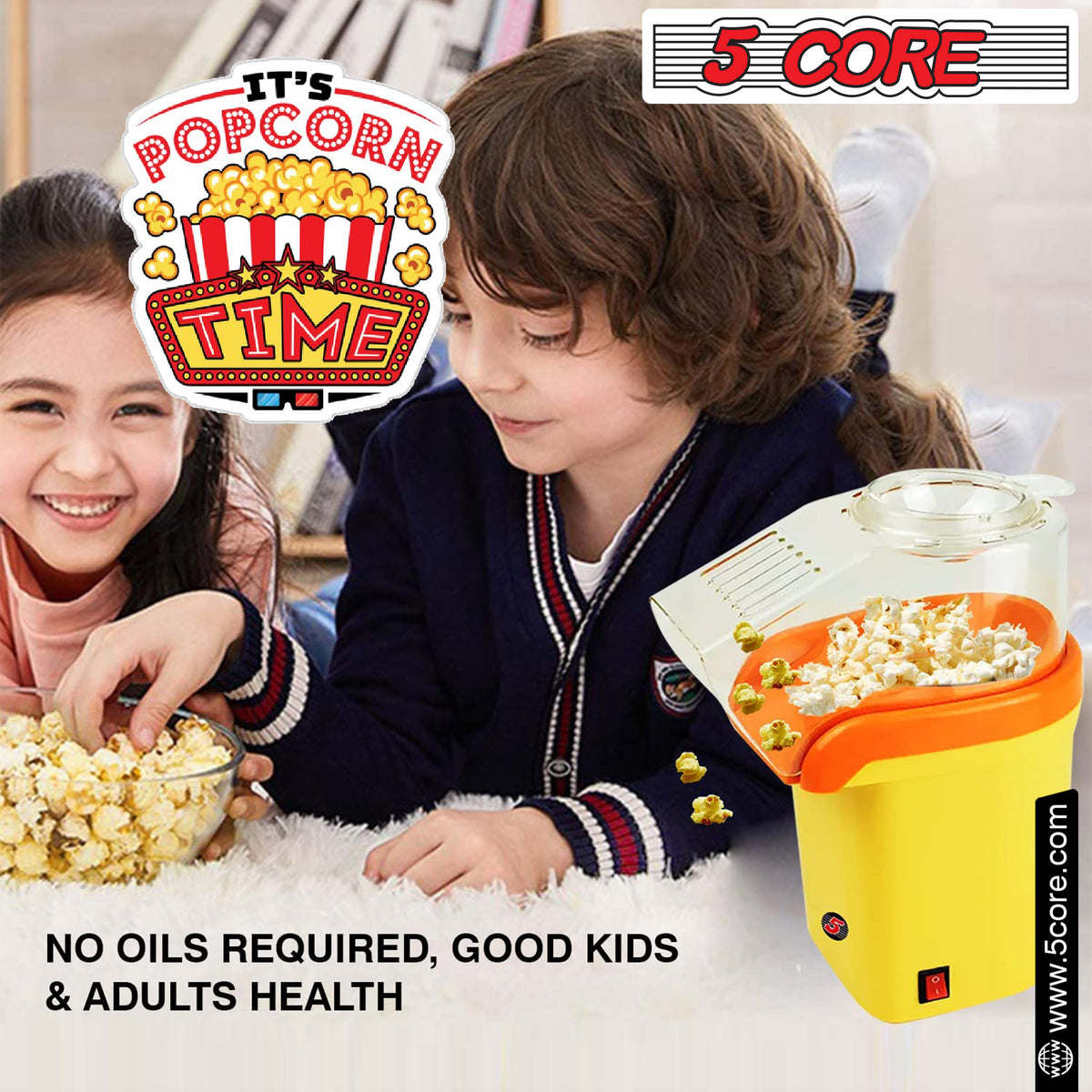 5 Core Hot Air Popcorn Popper Machine