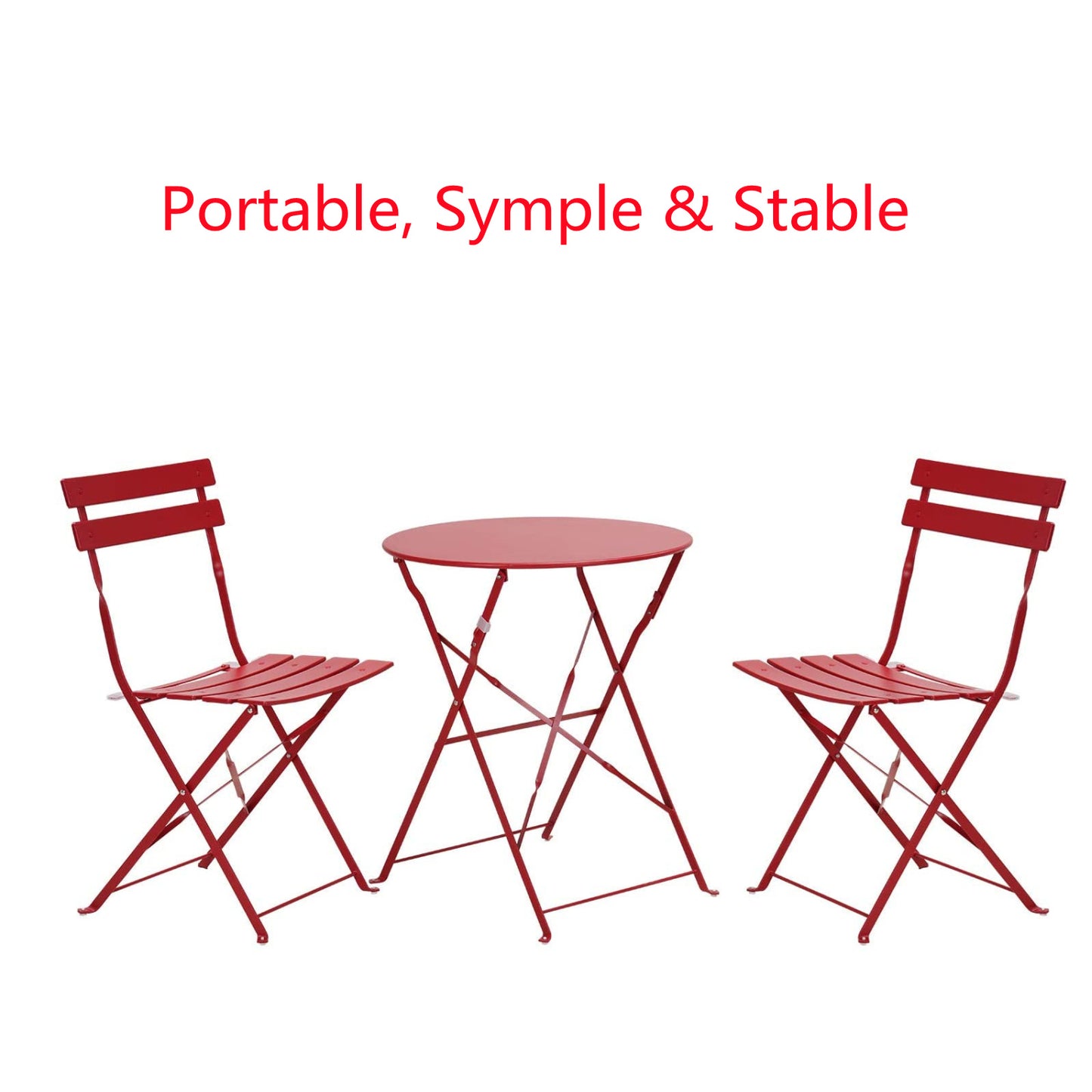 Round 2 Person - 23.6" Long Bistro Set (7 Colors Available)