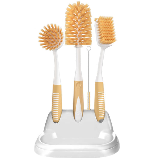 Dish Brush Set of 5 with Convenient Holder