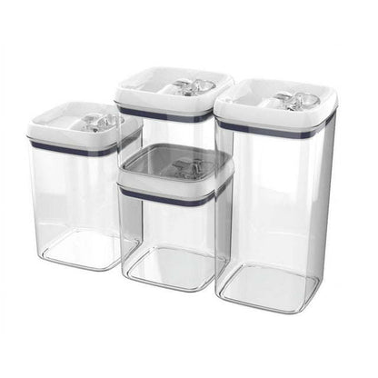 Canister Pack of 4, Flip Tite Square Food Storage Set