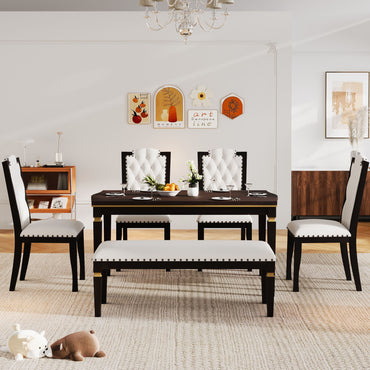 6-Piece Kitchen Dining Table Set (Espresso)