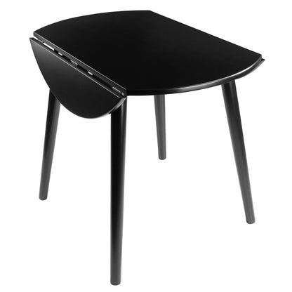 Moreno Round Drop Leaf Dining Table; Black