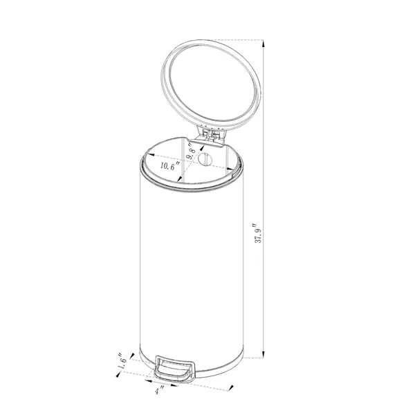 30L Round Step Trash Can