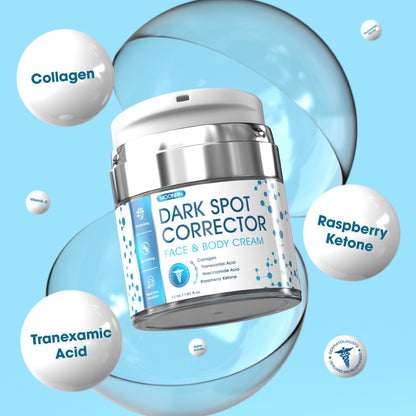 Dark Spot Remover for Face & Body 1.85 fl oz 55 ml Moisturizing Skin Lightening Cream with Collagen Niacinamide Acid Hyperpigmentation Treatment Legs Hands Inner Thighs Underarms