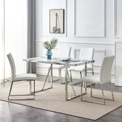 5-piece Dining Table Chairs Set (White)