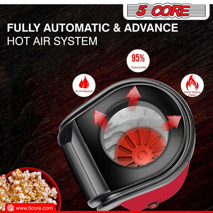 5 Core Hot Air Popcorn Popper Machine