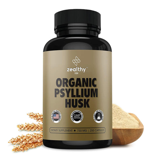 Cápsulas de cáscara de psyllium Suplemento de fibra natural para la salud intestinal 750 mg 250 cápsulas