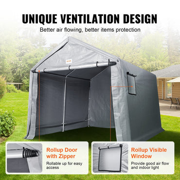 VEVOR Portable Shed Outdoor Storage Shelter, 10 x 10 x 8.5 ft Heavy Duty