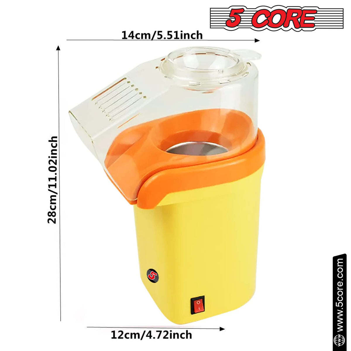 5 Core Hot Air Popcorn Popper Machine