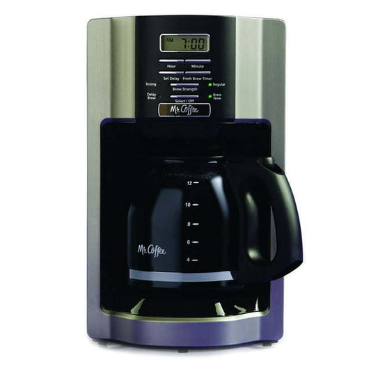 12-Cup Programmable Coffeemaker, Rapid Brew, Brushed Metallic