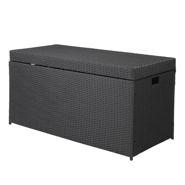 Simple And Practical Outdoor Ratton Deck Box Storage Box Black Four-Wire