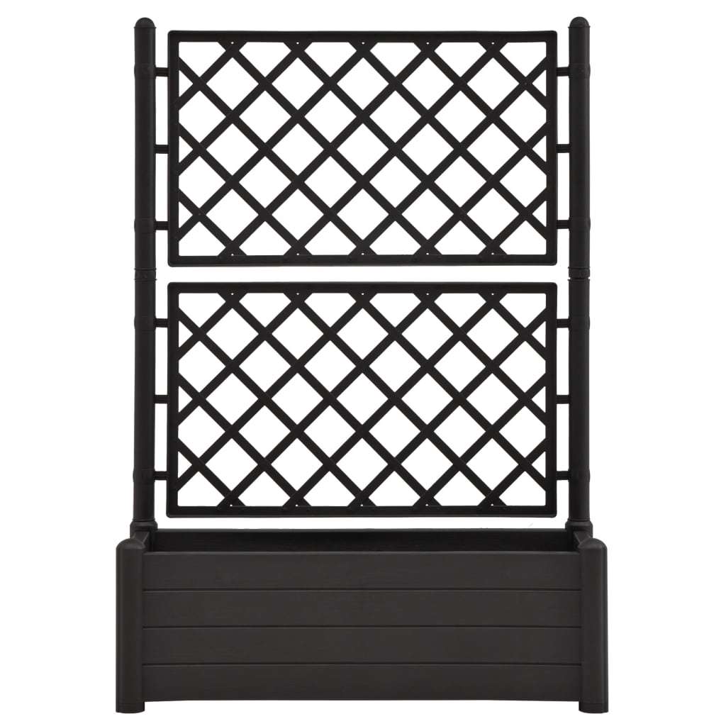 Garden Planter with Trellis 39.4"x16.9"x55.9" PP Anthracite