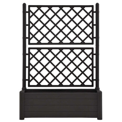 Garden Planter with Trellis 39.4"x16.9"x55.9" PP Anthracite