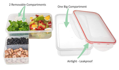 Bento Lunch Box 3pcs set 24oz Meal Prep Containers