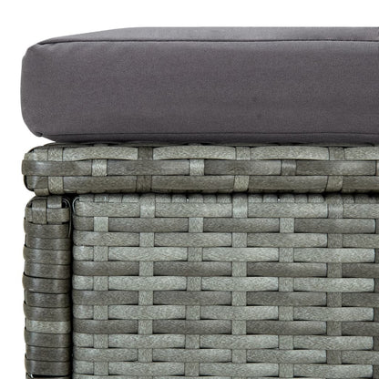 6 Piece Patio Lounge Set with Cushions Poly Rattan Gray