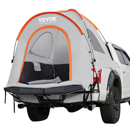 VEVOR Carpa para Camión, Carpa para Camioneta de 5.5'-6' con Capa de Lluvia y Bolsa de Transporte, Carpa para Camión de Doble Capa Impermeable de PU2000mm para Acampar, con Capacidad para 2-3 Personas, para Acampar, Viajar, Actividades al Aire Libre