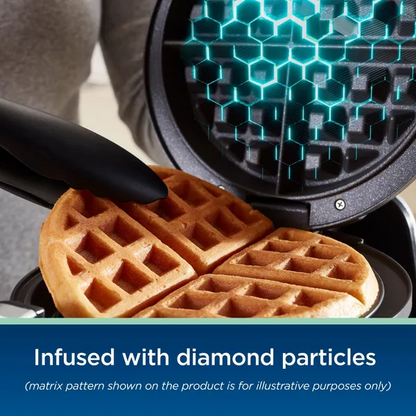 DiamondForce Nonstick Flip Waffle Maker - Silver