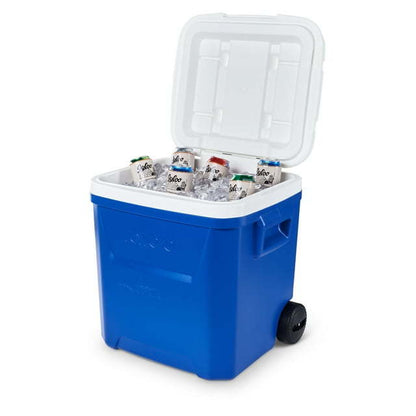 60 QT Laguna Ice Chest Cooler with Wheels, Blue